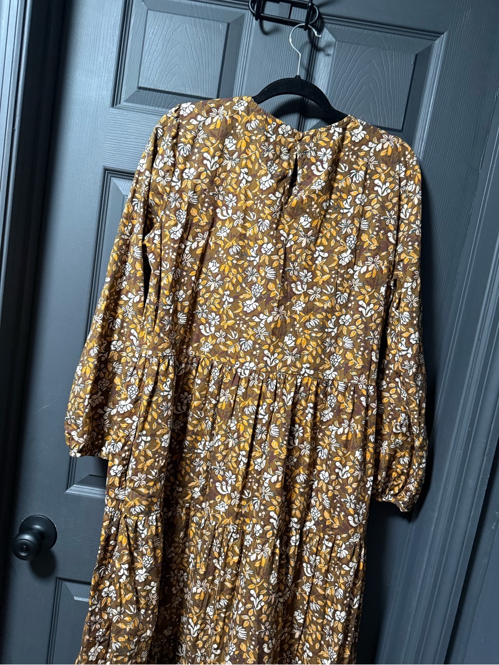 Anthropologie/Porridge Mustard Floral Tiered Maxi Dress - Picture 4 of 4